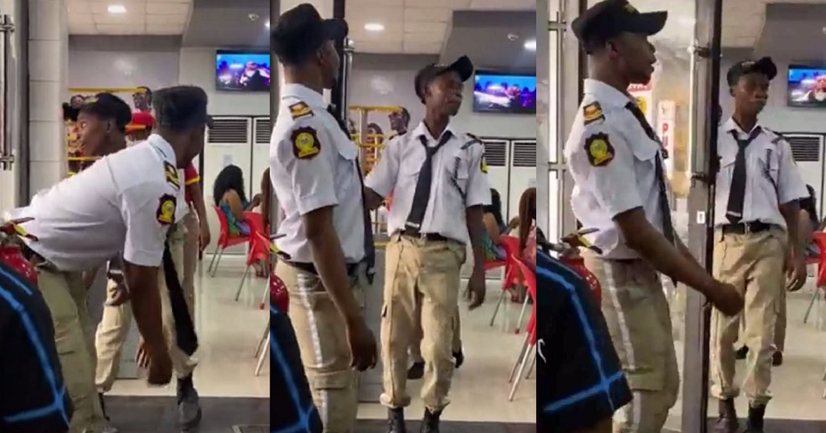 Two security guards in viral dance video allegedly sacked for dancing on duty (video)
