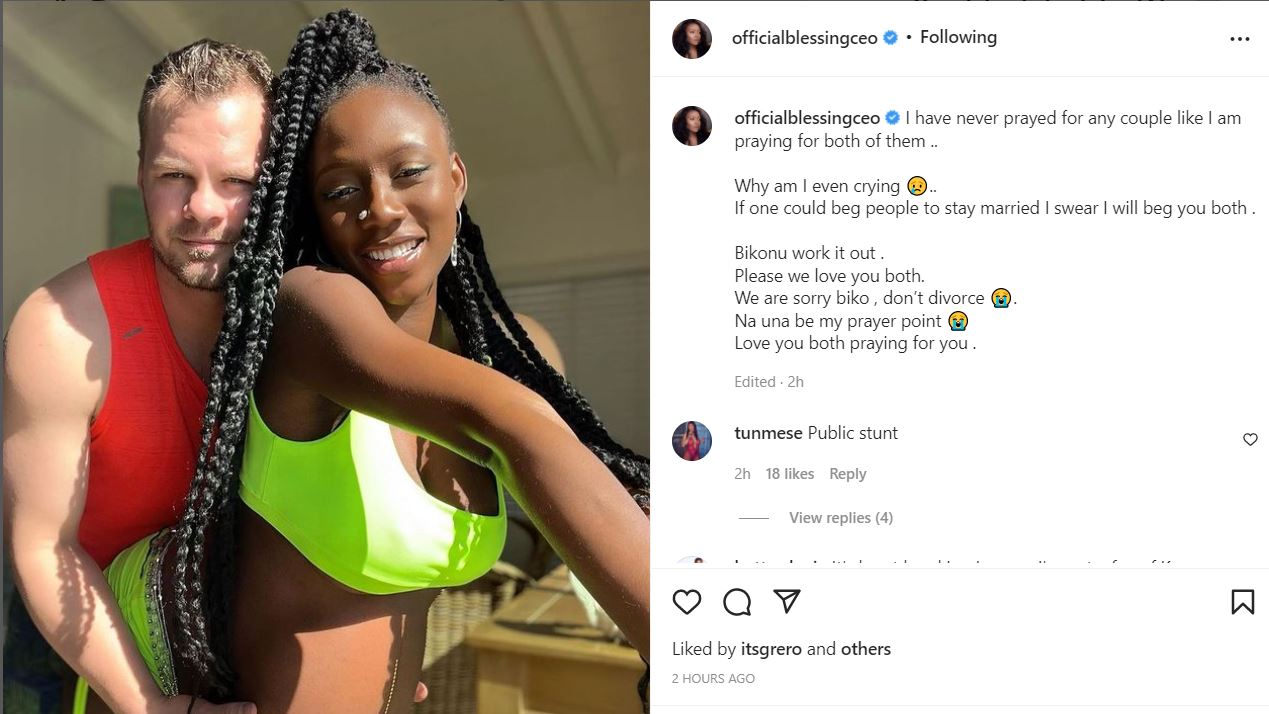 “Please Work it out, don’t divorce” – Relationship expert, Blessing Okoro begs Korra Obidi and husband 5 dewwe