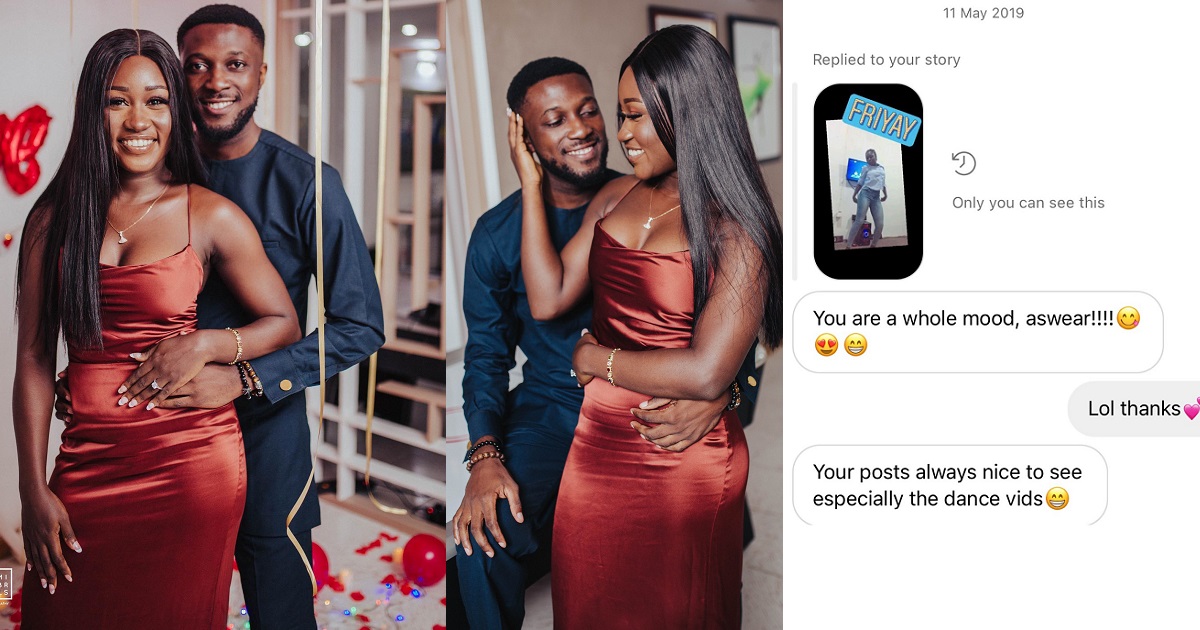 Lady gets engaged to man who slid into her DM three years ago (Photos)