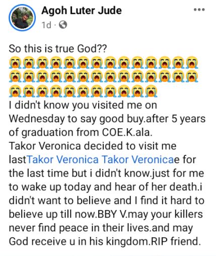 Takor Veronica Cause of Death
