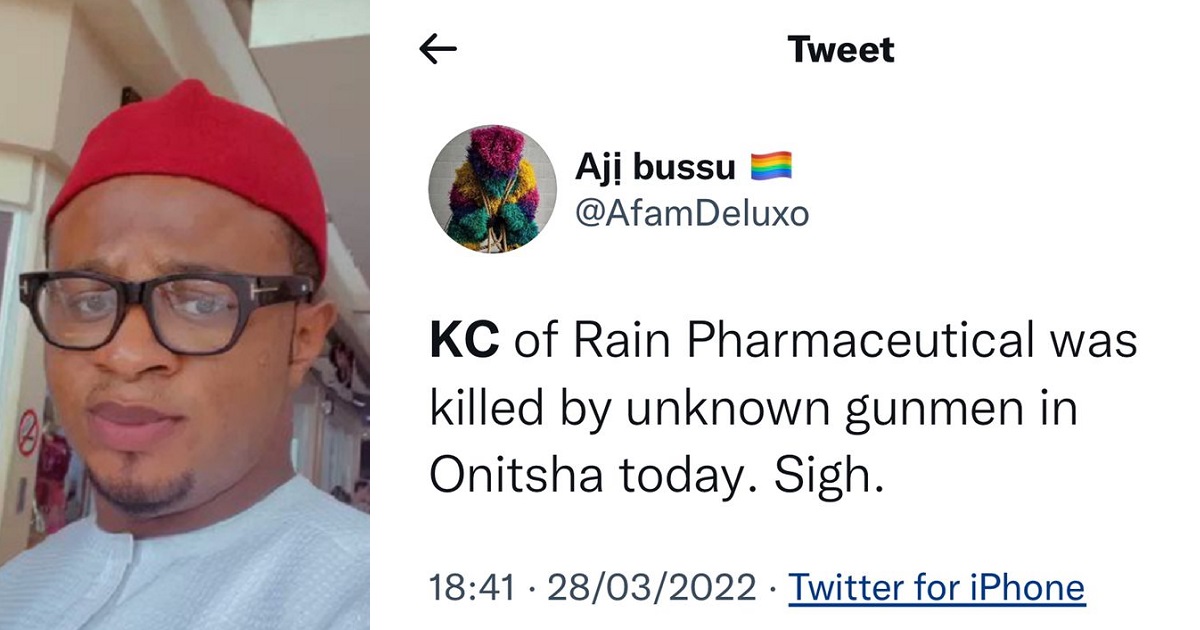 Businessman, KC shot dead by gunmen in Onitsha one month to his wedding (video)