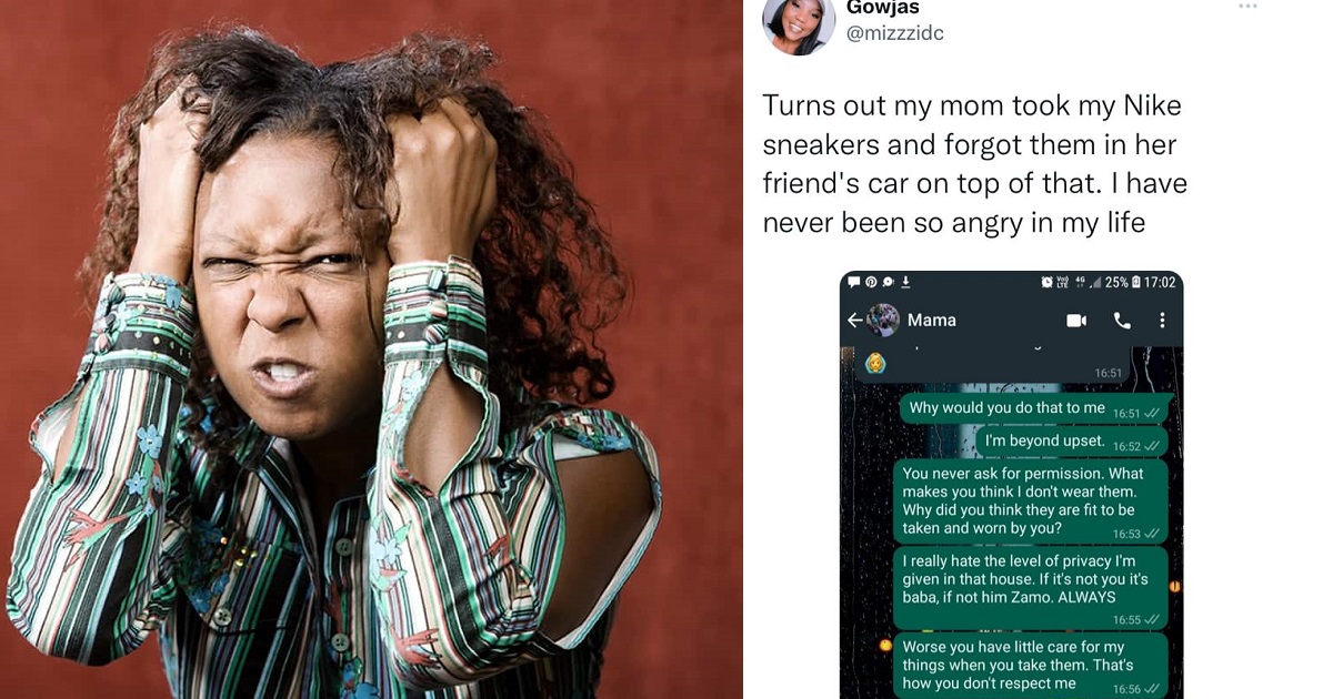 “You never ask for permission, you don’t respect me” – Furious lady calls out her mum over a pair of sneakers