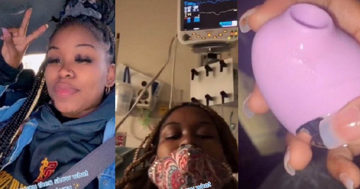 Woman rushed to hospital with s3x toy stuck in vagina after cranking up speed (video)