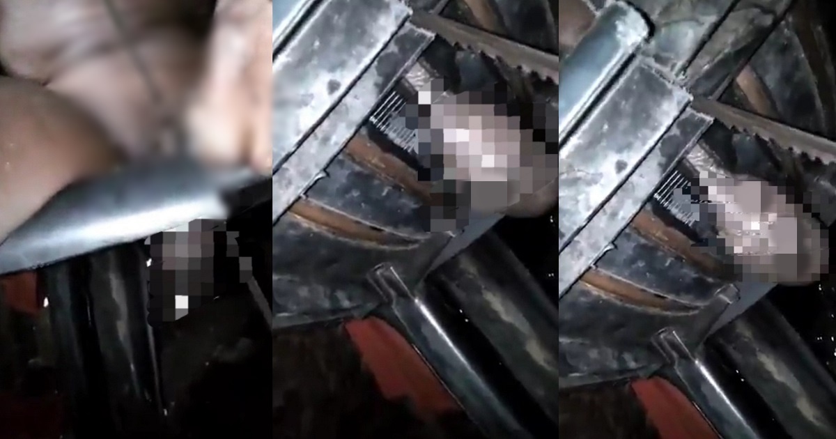 Nak3d man gets his scrotum stuck inside tiny opening of a plastic chair (video)