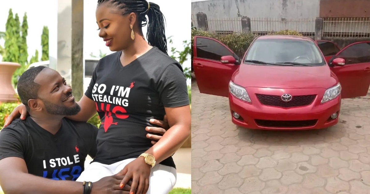 “You stayed when I had only motorcycle” – Nigerian man appreciates his wife with a brand new car