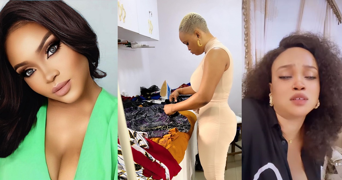 “I’m seeing double” – Maureen Esisi laments as she cleans house by herself for the first time after nanny quit without notice