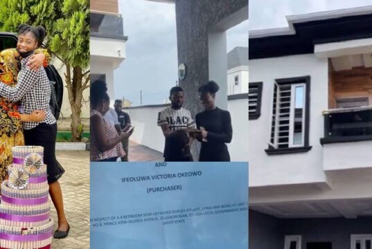 Actress, Biodun Okeowo surprises daughter with a new house as 18th birthday gift (video)
