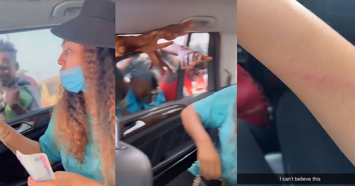Regina Daniels sustains injury as a fan forcefully drags money from her (video)
