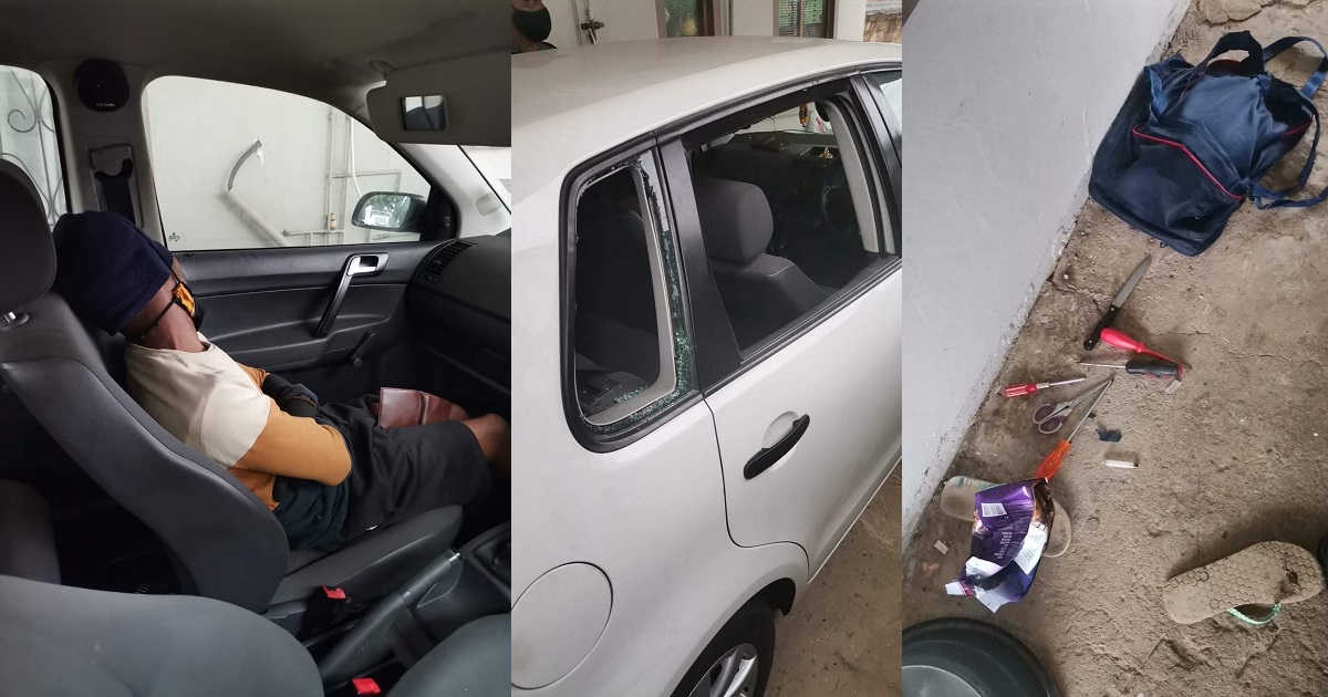Robber arrested after falling asleep inside car he broke into