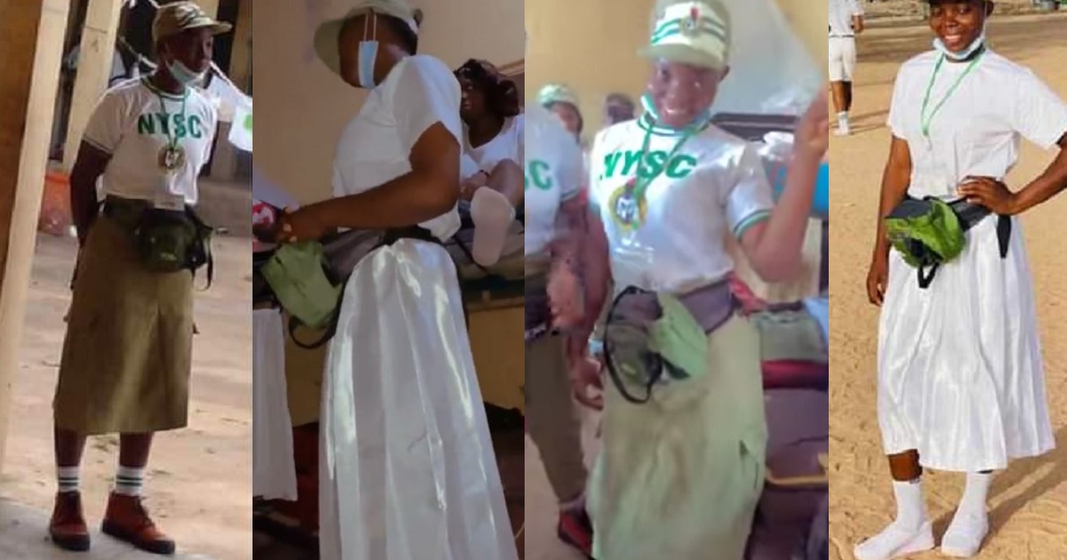 Corps member wearing skirt reportedly decamped after she refused to change to khaki trouser (video)