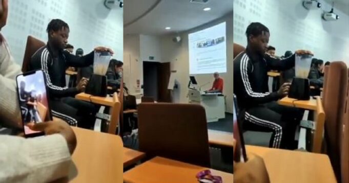 Aston University student interrupts