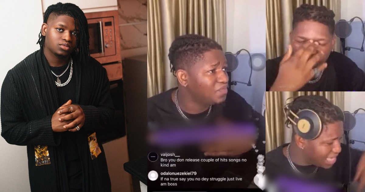 Singer, TClassic gets emotional, nearly breaks down in tears after a fan called him a “struggling artiste” during IG Live (video)