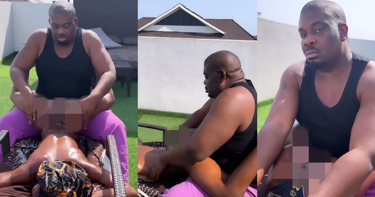 Don Jazzy causes a stir as he gives lady ‘sensual’ massage in new video (watch)