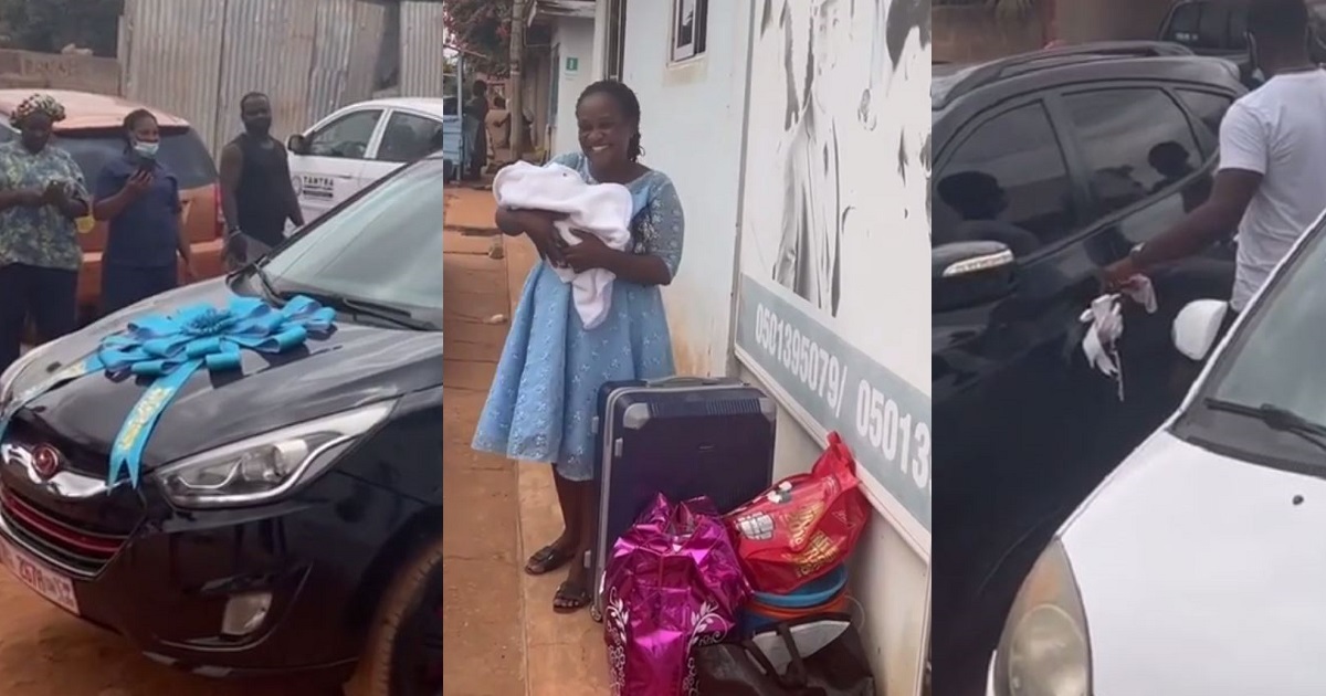 Man shows up at hospital with a new car for his wife after giving birth to their first child (video)