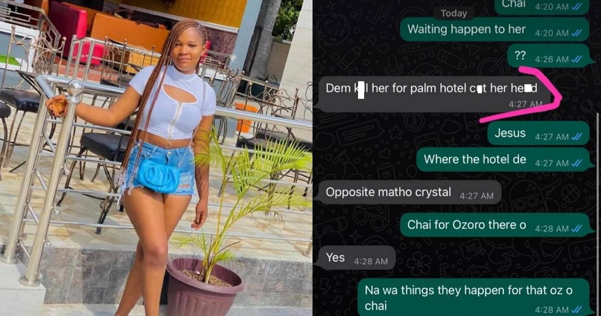 Young Lady reportedly behe*ded in hotel room in Delta State