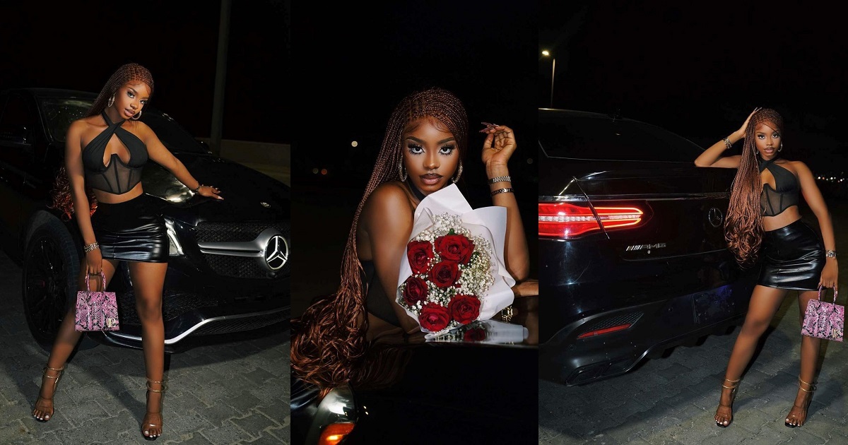 “Where this small girl see money” – Social media users react as Iyabo Ojo’s daughter, Ajoke acquires a GLE Benz (VIDEO)