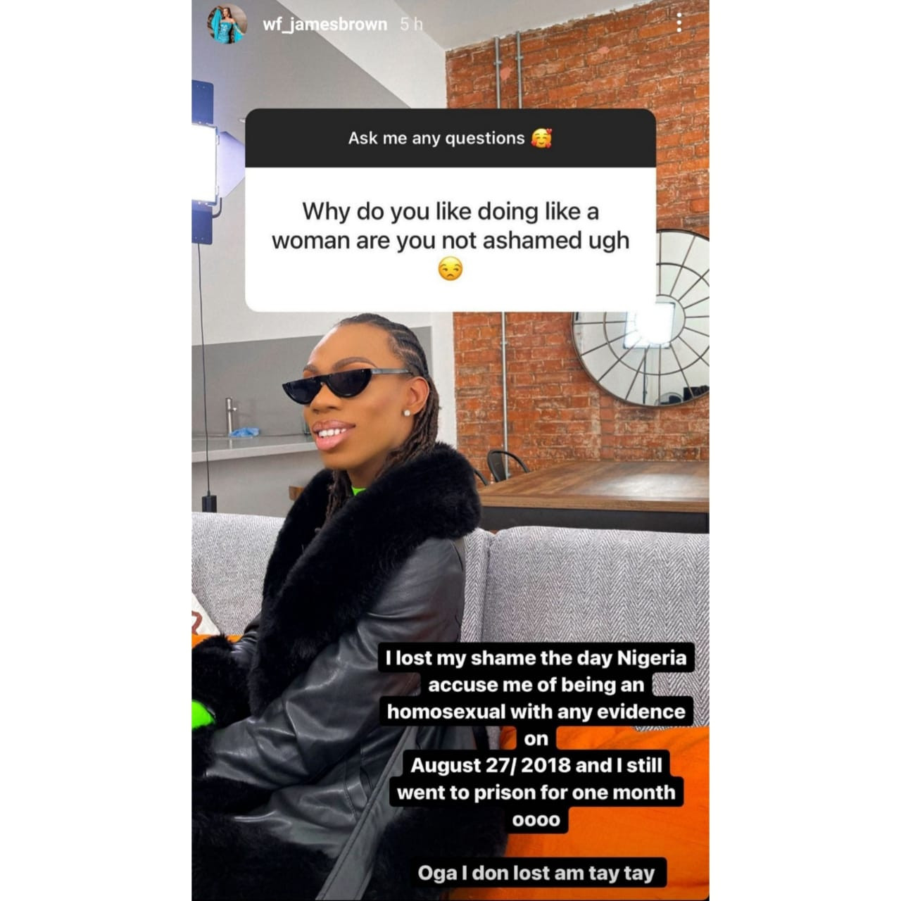 “I lost my shame the day Nigeria accused me of being a homosexual” – James Brown 5 6267a040a5fcc