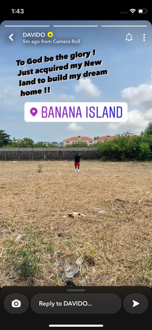 Singer Davido acquires new land to build his “Dream Home” in Banana Island` 4 Davidoo 1