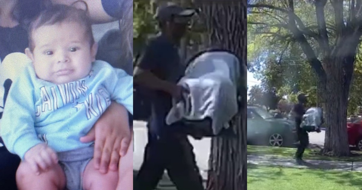Moment stranger kidnaps 3 month old baby in broad daylight after grandma went away for only two minutes (Photos/Video)