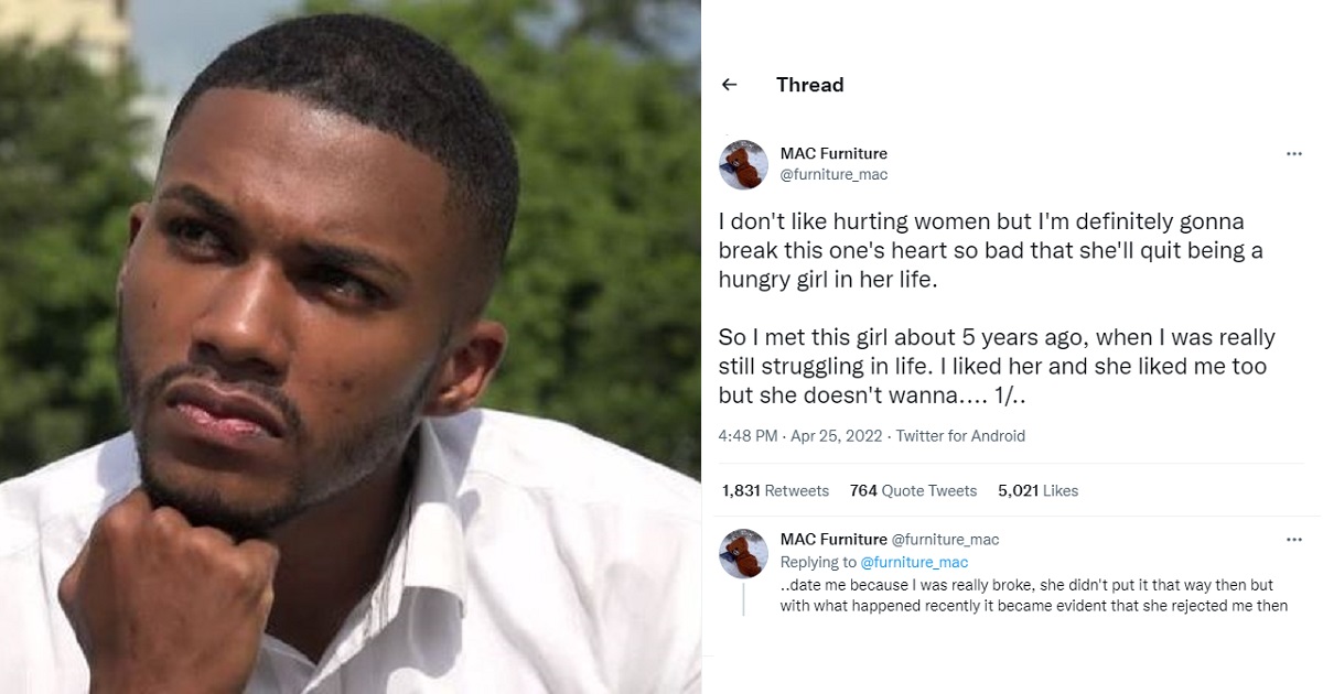 Nigerian man shares his plan for a lady who rejected him when he didn’t have money but now that he does, she’s come crawling back to him
