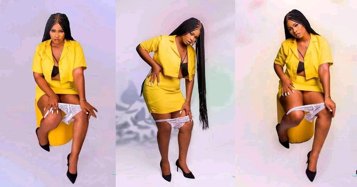 “Wetin we go call this one?!” – Lady’s “pantless” photoshoot leaves netizens puzzled (See photos)