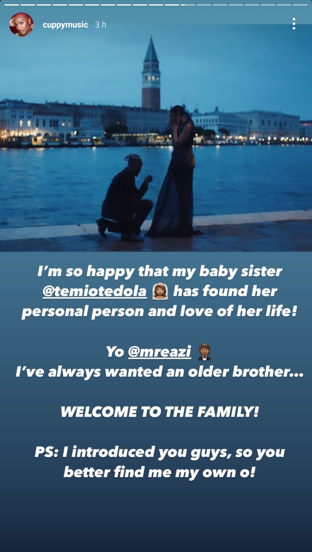 “I introduced you guys, so you better find me my own” – DJ Cuppy tells newly-engaged couple, Temi Otedola & Mr Eazi 4 Screenshot 20220410 190220 Instagram