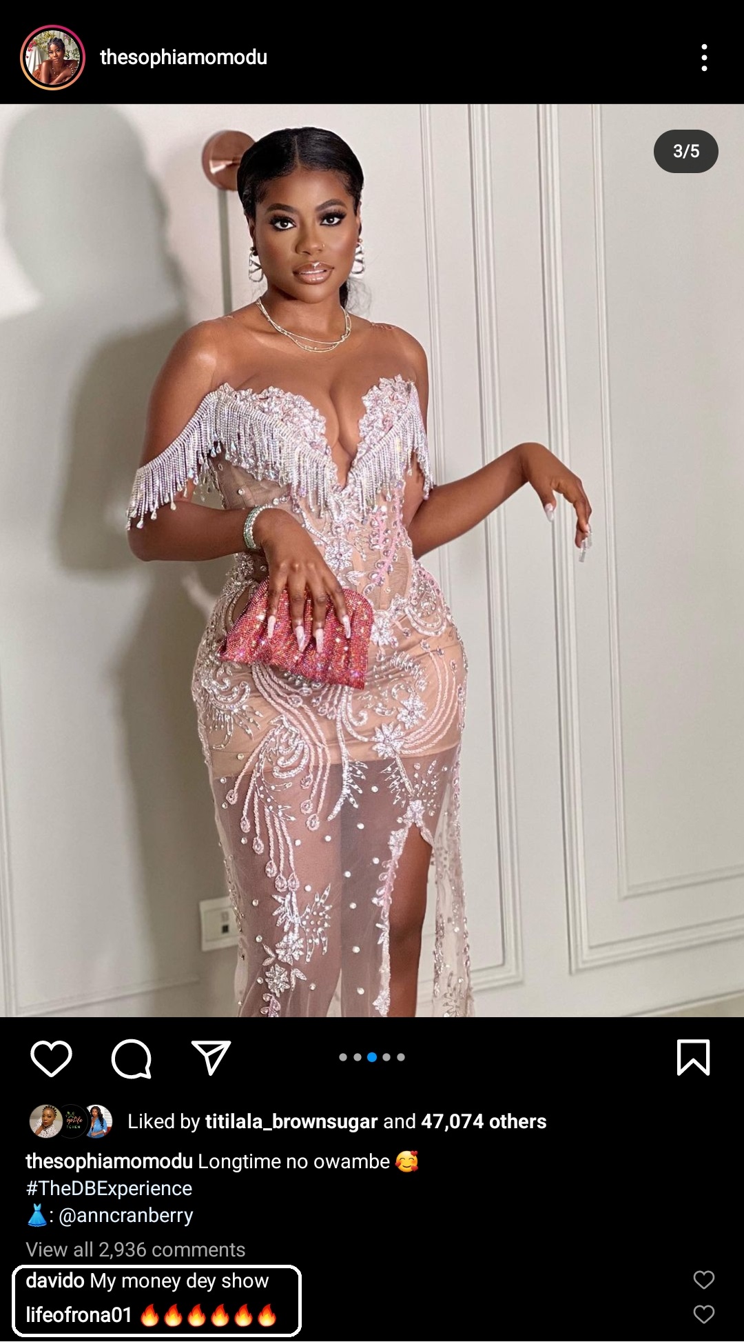 “My money dey show” — Davido says as he gushes over stunning photos of his first baby mama, Sophia Momodu 4 Screenshot 20220425 035836 Instagram