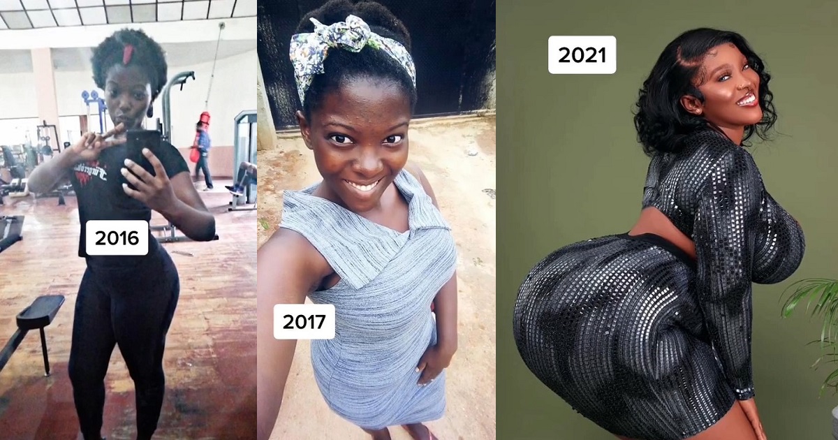 Lady’s incredible transformation in just 4 years has Nigerians shocked to their bone marrow (Video)
