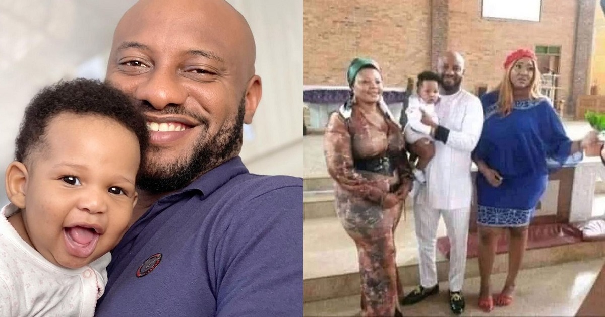 Photo of Yul Edochie and his second wife, Judy Austin Moghalu in church with their newborn baby surfaces