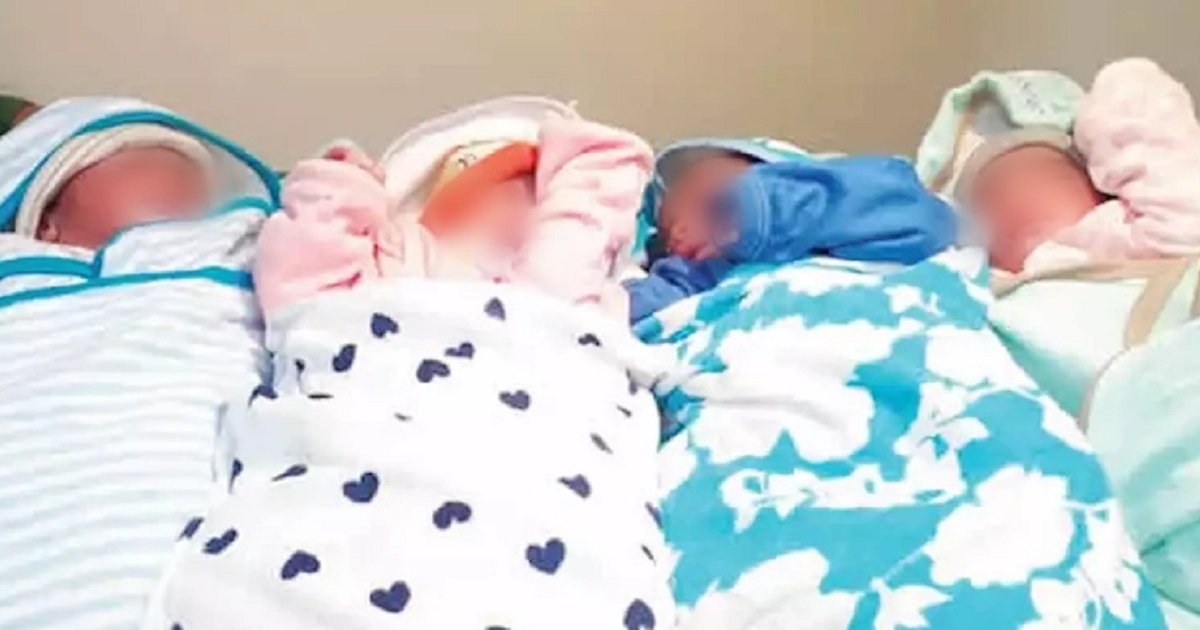 Man attempts to flee after his wife welcomed quadruplets