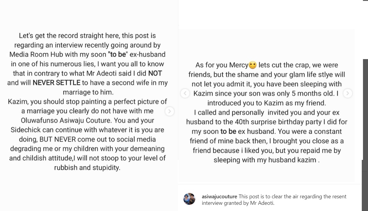 “I did not and will never settle to have a second wife in our marriage” – Kazim Adeoti first/Ex-wife, Asiwaju 4 chr 1