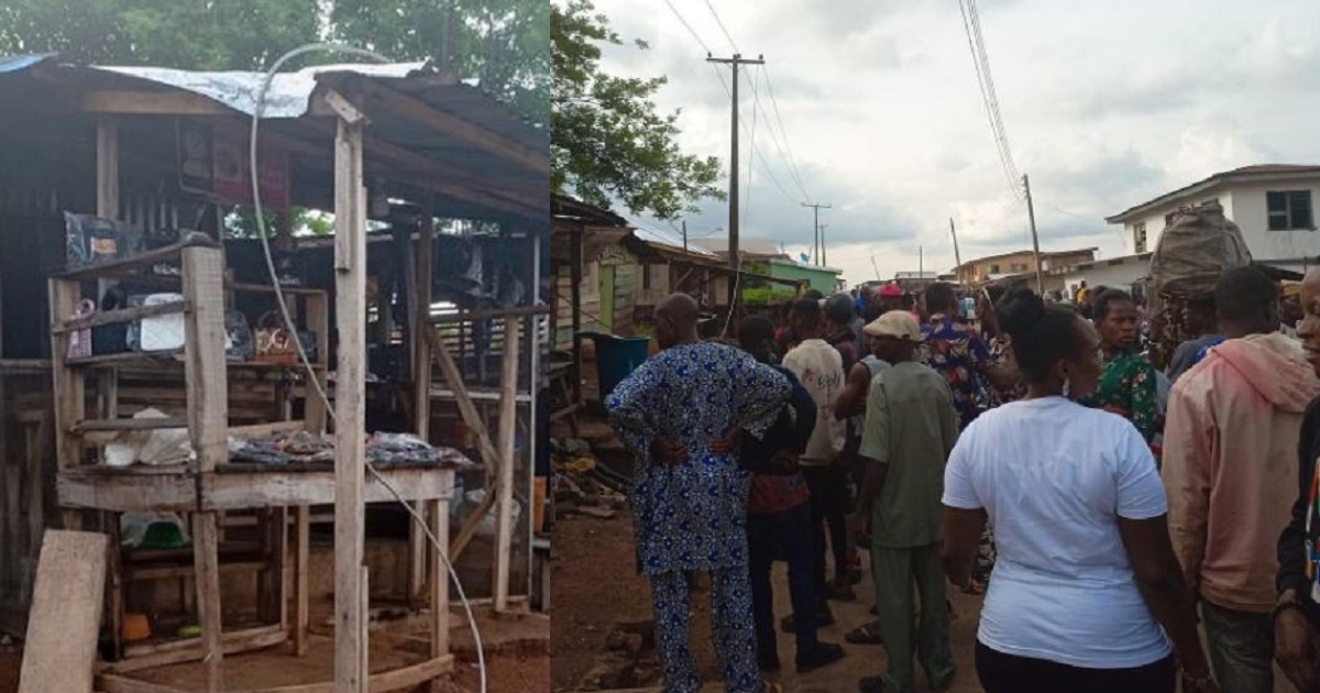 Four kids electrocuted after an electric cable fell on a container shop in Ondo State