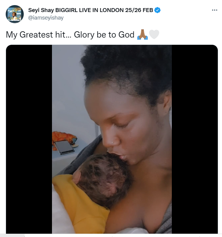 “My greatest hit” – Singer Seyi Shay writes as she shares first photo with her newborn baby 4 Seyi Shay writes
