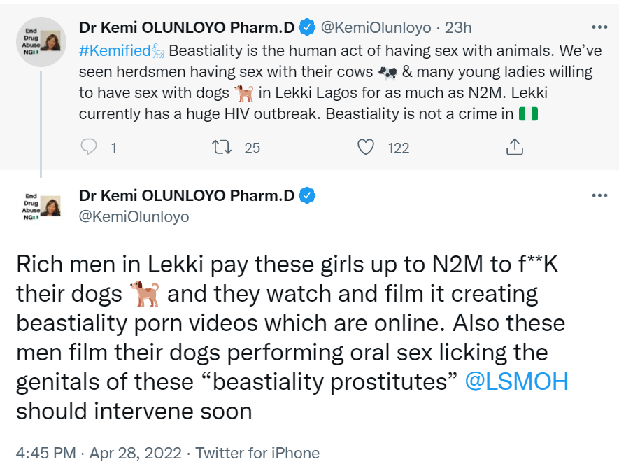 “The act is spiritual and they make money from it” – Actress, Yetunde Bakare reacts to trend of rich men paying ladies to commit sodomy with their dogs 3 kemi olunloyo