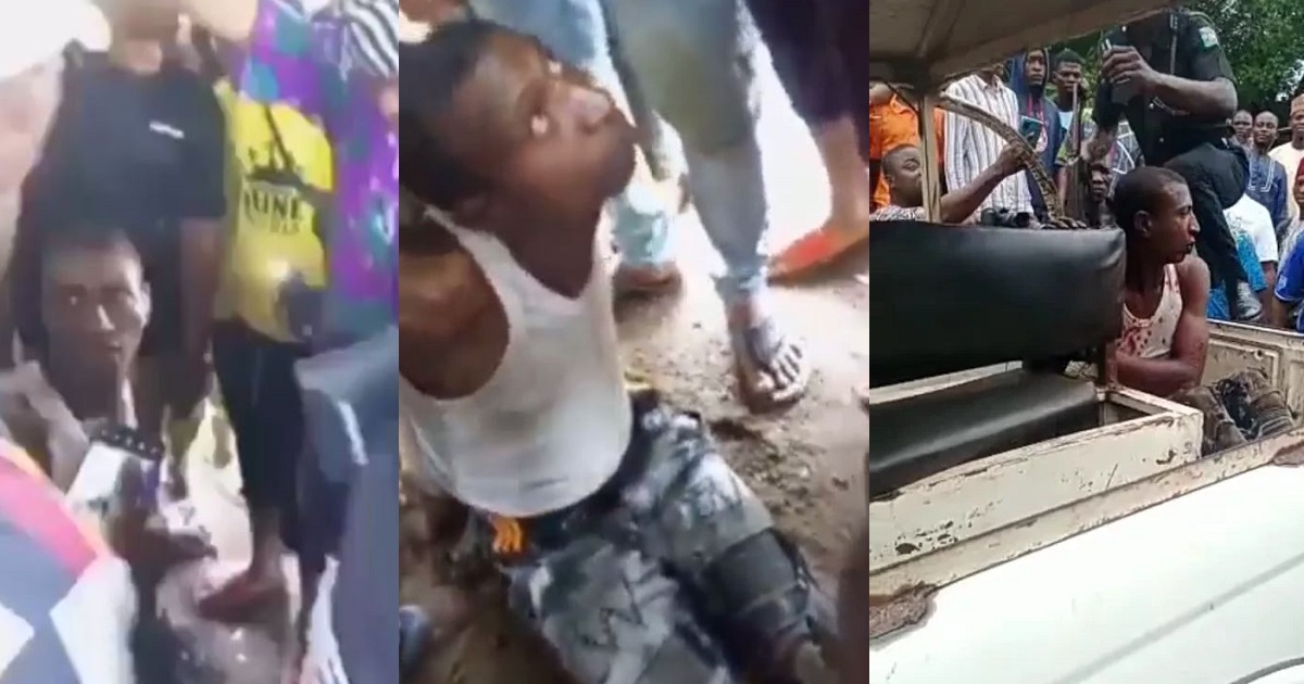 Angry mob descends on suspected kidnapper in Abeokuta after ‘victim’ recognised him (video)