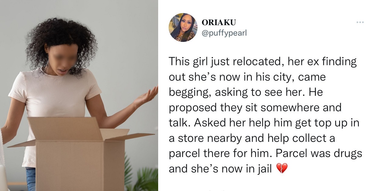 Lady narrates how a girl landed in jail after helping ex boyfriend pick up a parcel