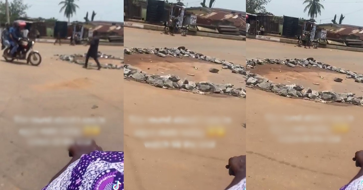 Lady shares video of a ”roundabout” she saw in Ogun state (video)