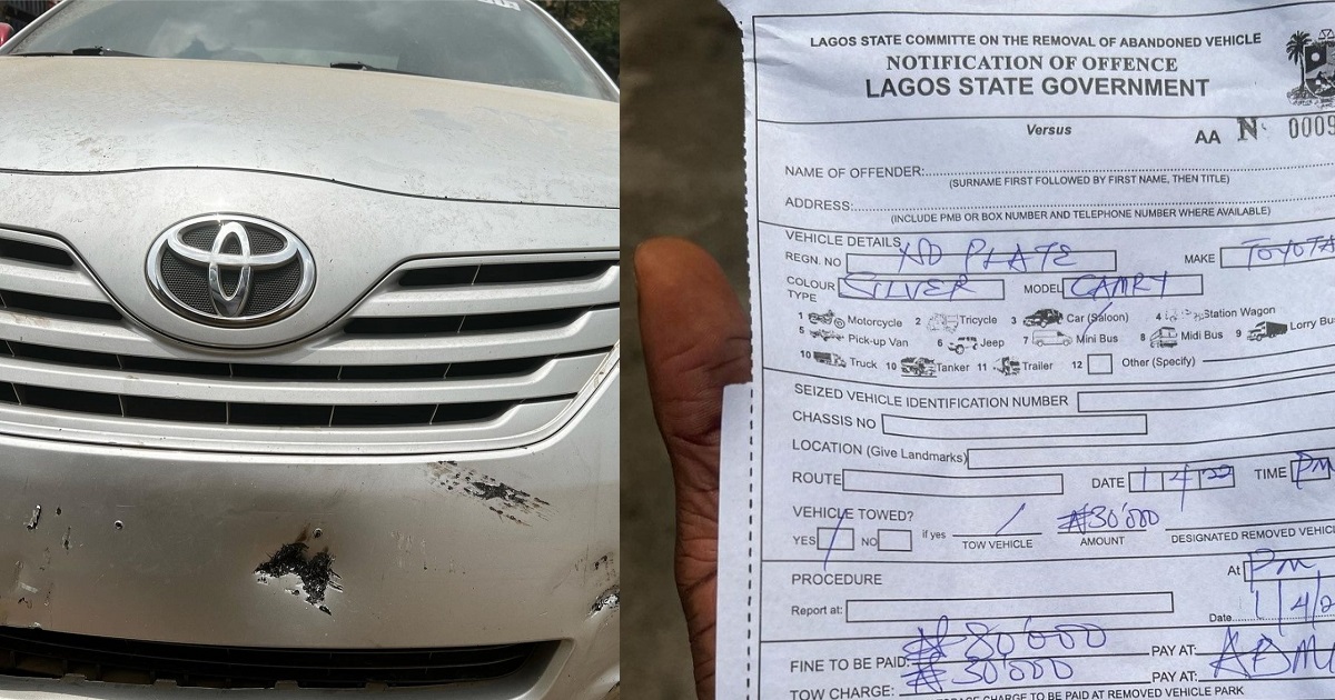 “How much is minimum wage?” – Motorist expresses outrage as he narrates how he was charged N110,000 for “illegal” parking in Lagos
