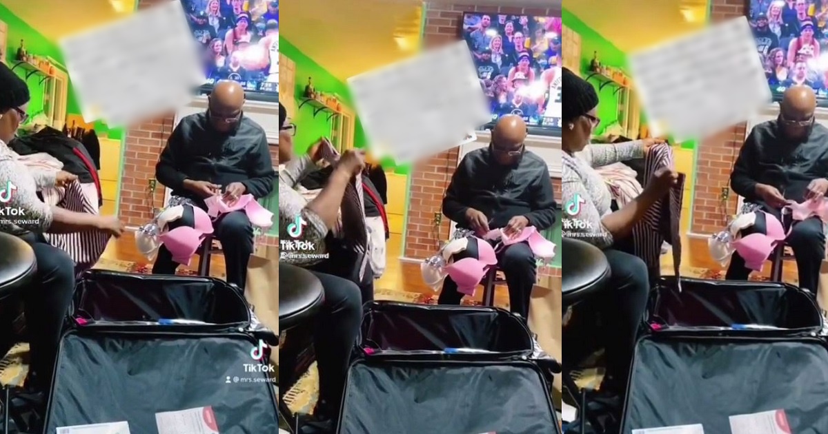 Wife helps her husband pack things for his other wife in Africa (video)