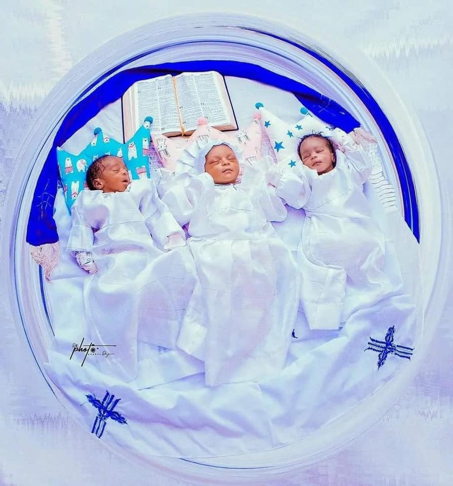 Nigerian woman gives birth to triplets after 17 years of waiting 3 17 years triplets1