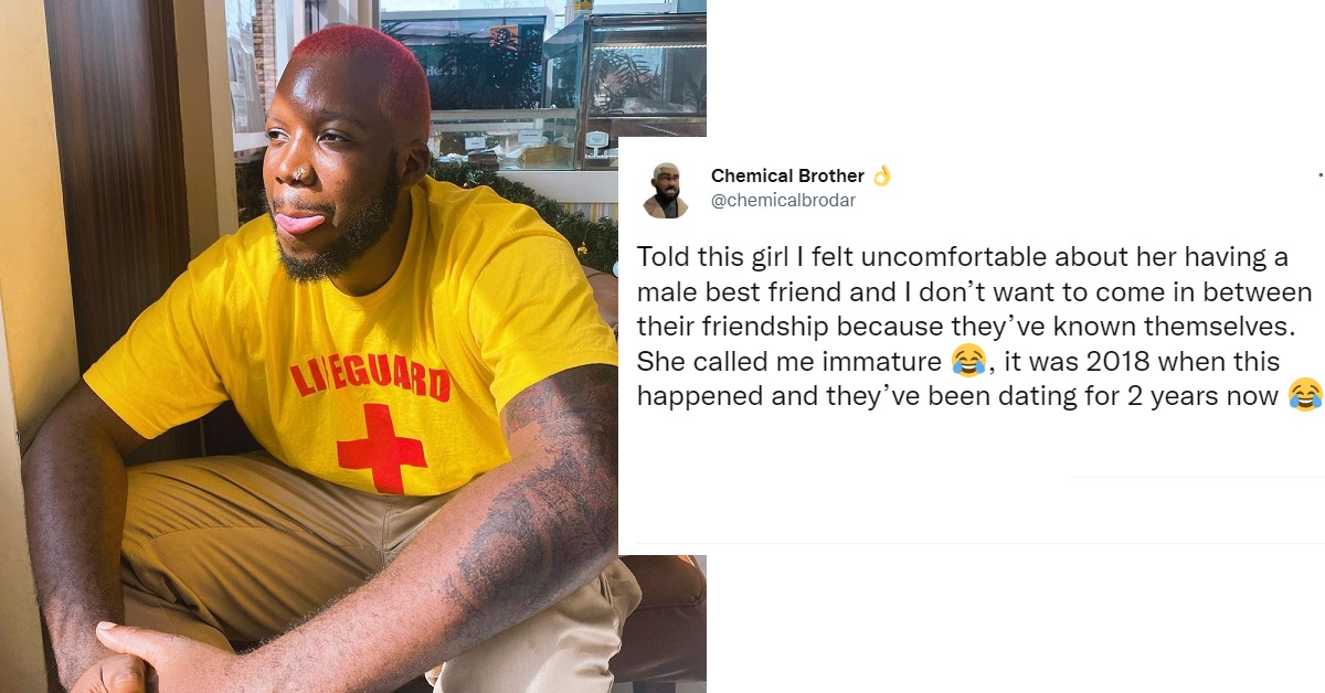 Nigerian Man gives his opinion on girls having a “male best friend” while in a relationship.