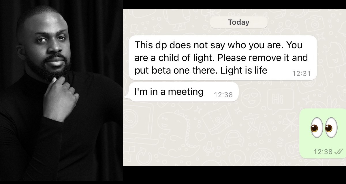 Nigerian Man shares the message he got from his mother after he changed his Whatsapp DP.