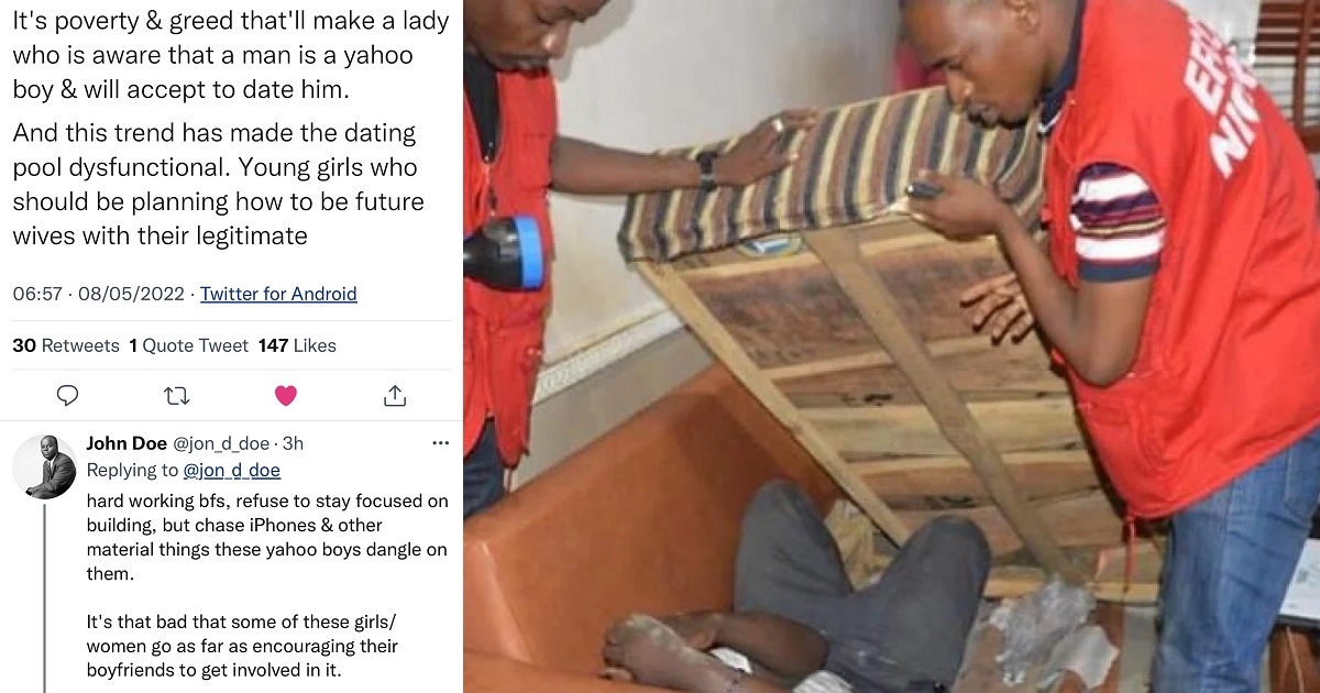 It’s Poverty & Greed that will make a lady date a man who is a yahoo boy – Nigerian Man writes.
