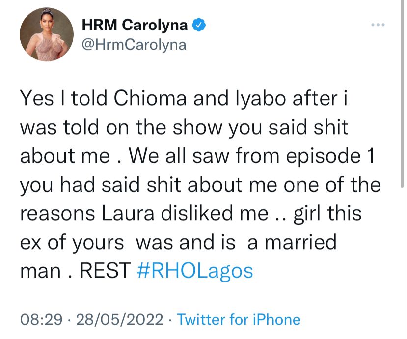 Toyin Lawani and Carolyn Hutchings trade words on Twitter as they accuse each other of sleeping with married men
