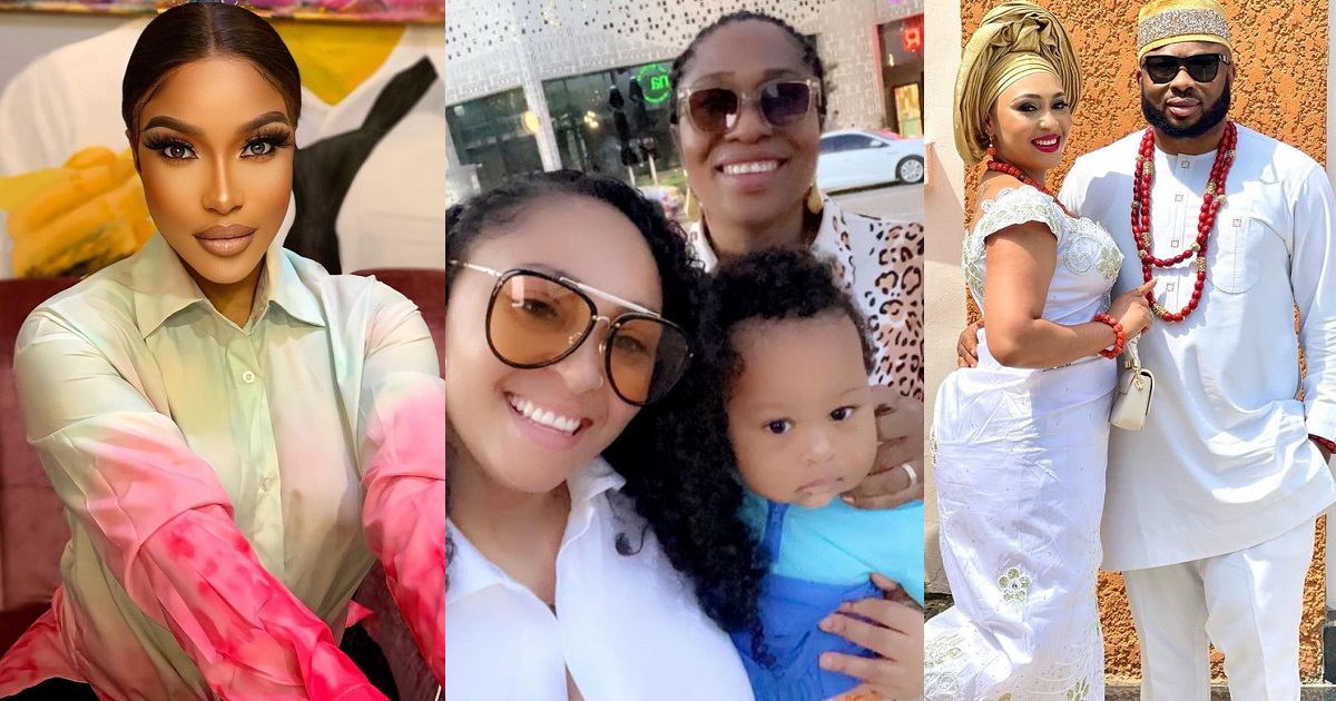 Fans shade actress, Tonto Dikeh as Olakunle Churchill shares adorable photos of his mum bonding with his wife and son, King