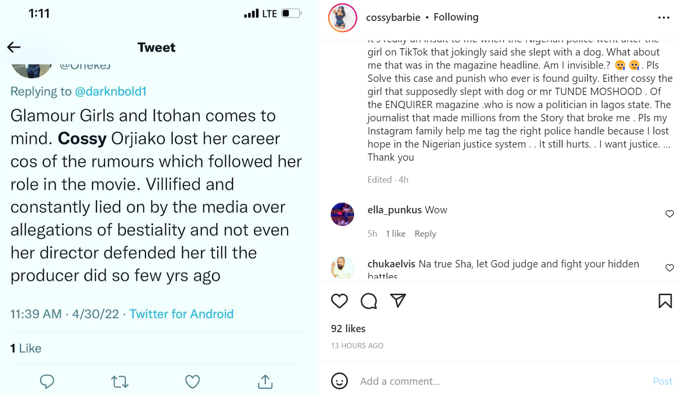 Cossy Orjiakor demands