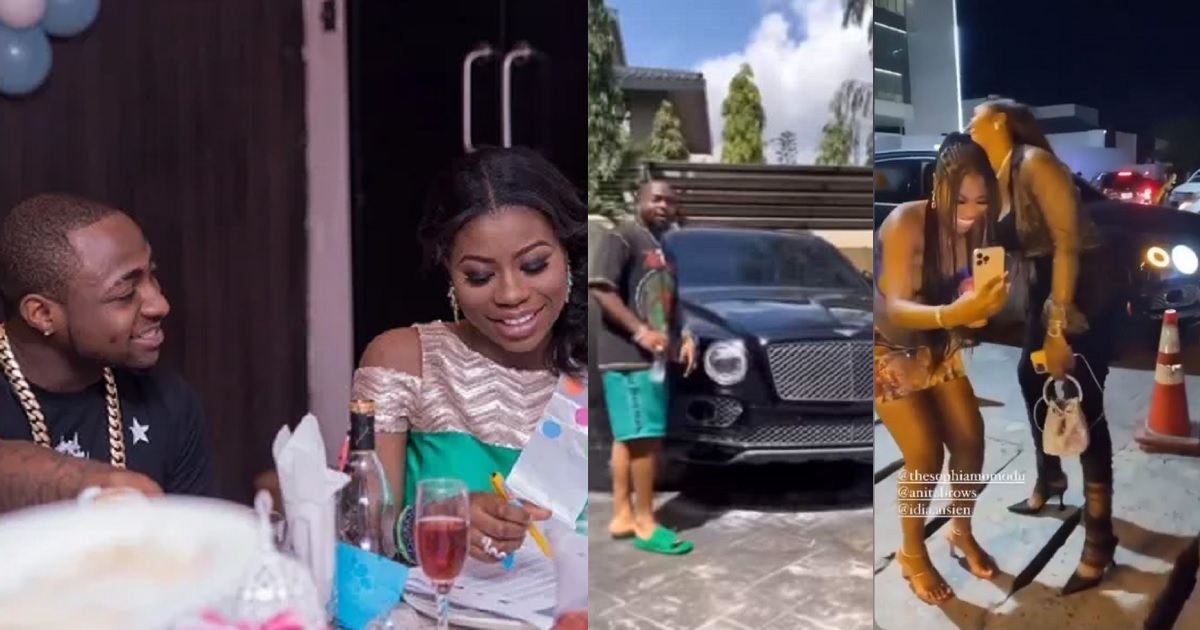 “The heart knows where it belongs” – Reactions as Davido’s baby mama, Sophia steps out with his Bentley (video)