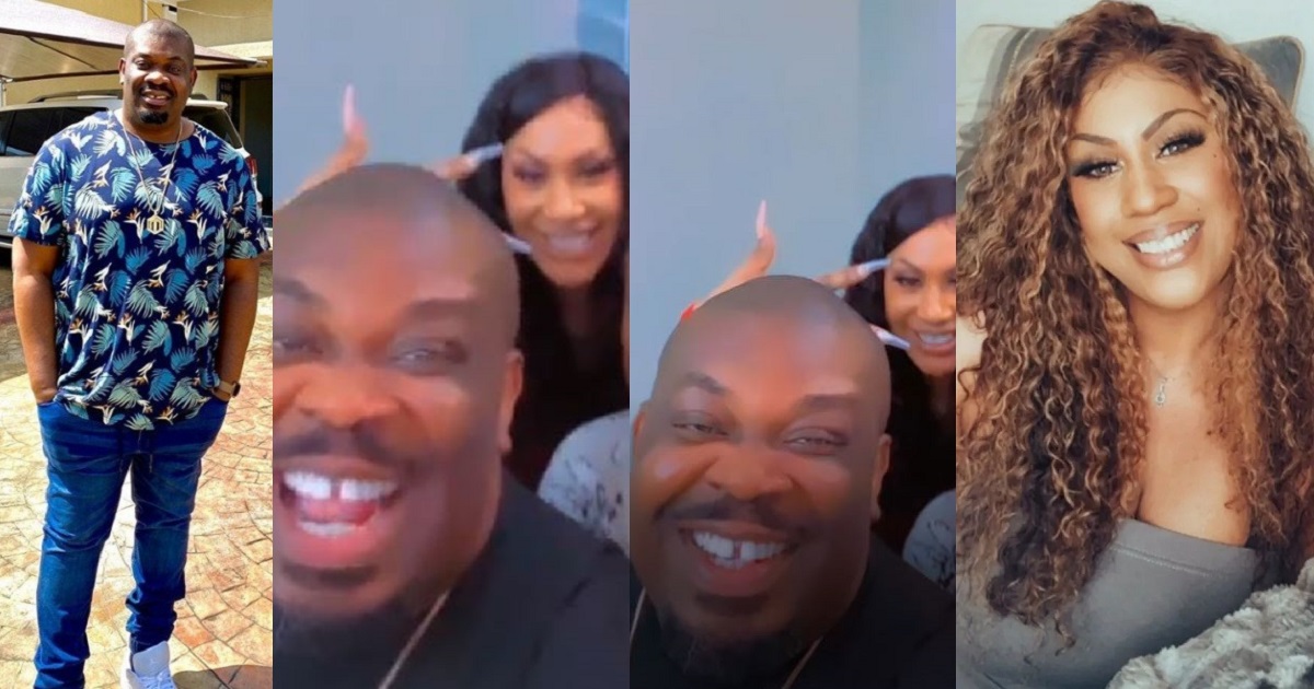 Jubilation as singer Don Jazzy and his ex-wife Michelle link up in Lagos (video)
