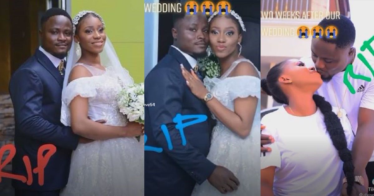 Young lady mourns her husband who died two weeks after their wedding (video)