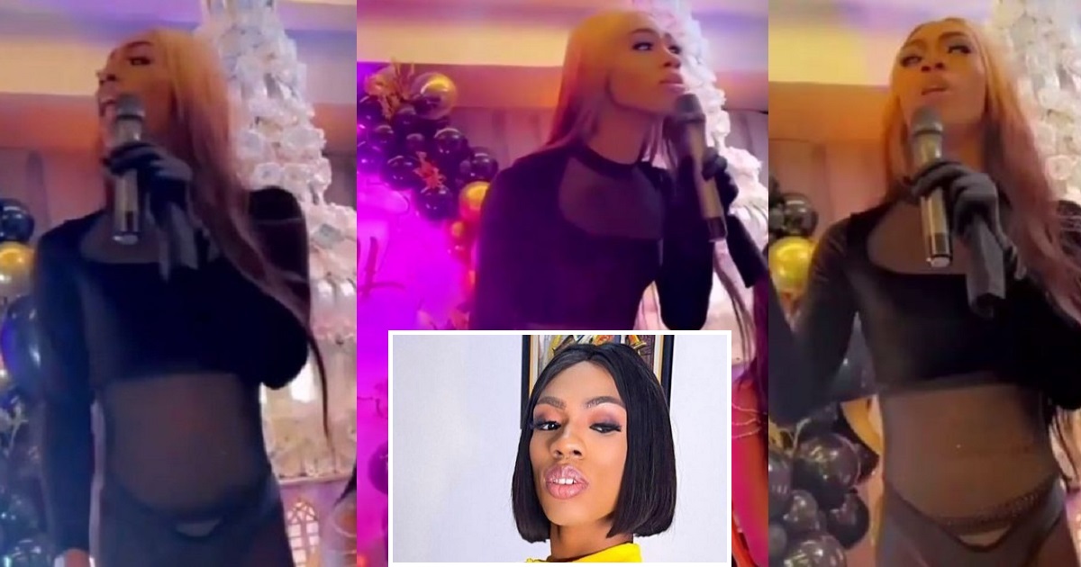 James Brown turns up for a party in a thong and crop top (video)